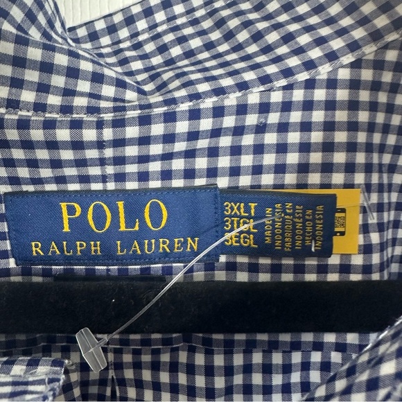 Polo Ralph Lauren Classic Fit Gingham Shirt In Navy Blue Men 3X $148 NWT Preppy - Picture 3 of 7